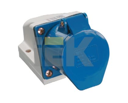 IEK Розетка 113 стационарная 2Р+РЕ 16А 220В IP44