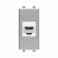 DKC Avanti Телефонная розетка RJ-12 без шторки модульная, Закаленная сталь, 1 модуль