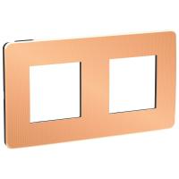 SE Unica Studio Медь/Антрацит Рамка 2-ная