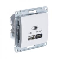 SE Glossa Беж USB Розетка A + тип-C 45W высокоскор.заряд. QC, PD, мех.