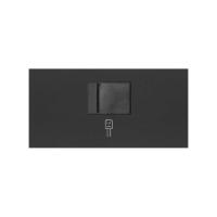 Simon 100 Черный матовый  Накладка розетки RJ45