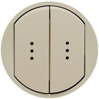 Legrand DIY Celiane Беж Переключатель двухклавишный на два направления с подсветкой