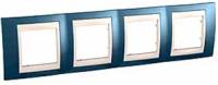 Schneider Electric Unica Хамелеон Голубой лед/Беж Рамка 4-ая горизонтальная