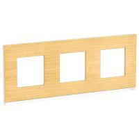 SE Unica Pure Клен/Белая Рамка 3-ная горизонтальная