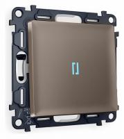 Комплект механизма 1-клавишного проходного выключателя с подсветкой 10000K ALFA MA632040 Темная бронза матовый QUANT