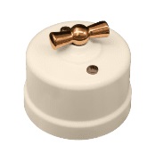 Лизетта Пластик Песочное золото Поворотный Выключатель 1-кл, ручка Медь