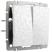 Выключатель двухклавишный проходной (Hammer белый) W1222001