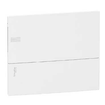 SE RESI9 MP (Mini Pragma) Бокс встраеваемый с белой дверью 1 ряд/12 модулей, IP40, IK07, 63А, 2 клеммы, Италия