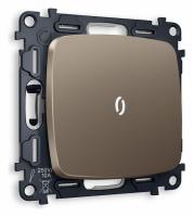 Комплект механизма 1-клавишного проходного выключателя с подсветкой 5600K OMEGA MO632035 Темная бронза матовый QUANT