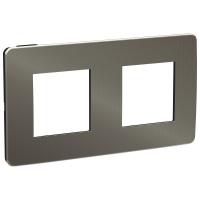 SE Unica Studio Никель/Антрацит Рамка 2-ная