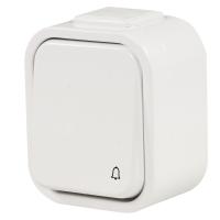 Zamel Кнопка беспроводная для звонка DRS-982 "Булик" (серия "Х"), IP44, белая, пит. от батарейки 23A, акустич. сигнал нажатия