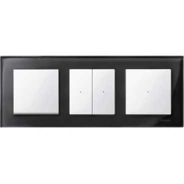 SE Merten SM M-Elegance Стекло Черное кальцит Рамка 3-ая