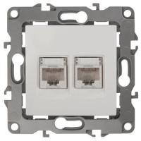ЭРА 12-3108-02 Слоновая кость Розетка информационная двойная 2XRJ45, IP20, 12