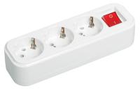 IEK Розетка переносная разб. с выкл. К03В 3 места CLASSIC