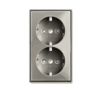 ABB BJB Basic 55 Шамп Розетка 2-ая с/з моноблок, с защитными шторками