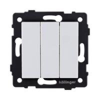 Выключатель 3-клавишный 10А/250В, белый Kollinger REA-S-012WH для Aspekt, Eleganz, Reflex