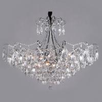 Подвесная люстра с хрусталем 10080/12 хром Eurosvet Crystal