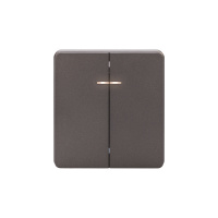 KRANZ Выключатель ROUND 2 кл с подсветкой 10А с/у титан