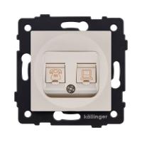 Розетка двойная RJ11 + RJ45 Cat.6, золотой Kollinger REA-011GD для Aspekt, Eleganz, Reflex