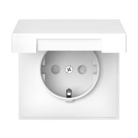 Systeme Electric ArtGallery Белый Розетка с заземл. со шторк. с крышк., 16А, IP20,  механизм, быстрозажим. клем.