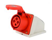 DEKraft Розетка стац. 3Р+РЕ 32А 380В IP44 РС-103 DEKraft Розетка стац. 3Р+РЕ 32А 380В IP44 РС-103