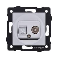 Розетка двойная TV (мама) + телефонная розетка RJ11, серый Kollinger REA-013GY для Aspekt, Eleganz, Reflex