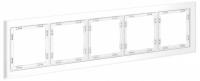 Рамка стеклянная VOLTUM S70 на 5 постов, (белый,матовый,стекло)