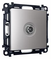 Комплект механизма TV розетки оконечной ALFA MA513010 Сталь матовый 50-870 MHz 1dB QUANT