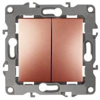 ЭРА 12-1104-14 Выключатель двойной, 10АХ-250В, IP20, 12, Медь