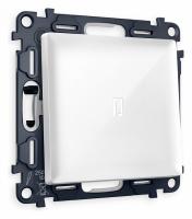 Комплект механизма 1-клавишного проходного выключателя с подсветкой 5600K ALFA MA102035 Белый глянец QUANT