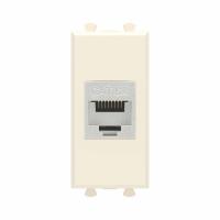DKC Avanti Компьютерная розетка RJ-45 без шторки модульная, кат.6А экранированная, Ванильная дымка, 1 модуль