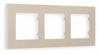 Рамка ALFA Qubi (Серо-бежевый матовый) 3-ая AF250363