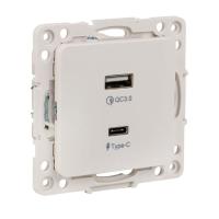 EKF PROxima Стокгольм Белый Розетка с 2 USB type A+C