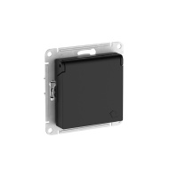 Systeme Electric AtlasDesign Карбон Розетка с заземл. со шторк. с крышкой, 16А,IP20,мех., быстрозажим. клем.