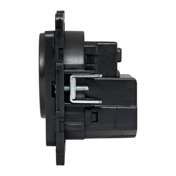 EKF Стокгольм Механизм Розетки 1-местной с/з, USB 2A 16А винтовые клеммы черный с защ. штор.