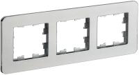 IEK BRITE DECOR Алюминий металл. скругл.угол Рамка 3-м РУ-3-1-Бр RE