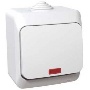 SE Этюд наруж Бел Выключатель 1-клавишный с подсветкой IP44