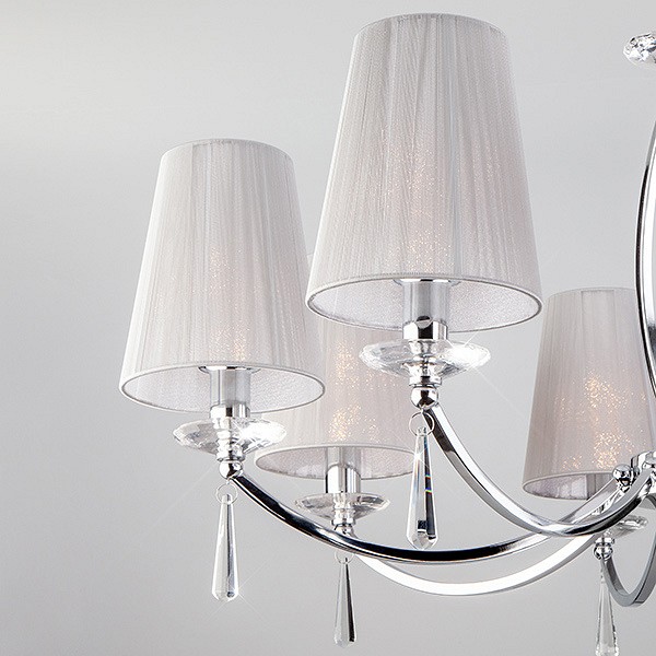 Подвесная люстра с абажурами 60079/8 хром Eurosvet Valery