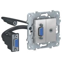 SE Unica New Алюминий Розетка HD15+Minijack