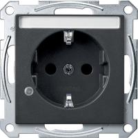 SE Merten SM Антрацит Розетка с полем для надписи и индикацией (MTN2303-0414)