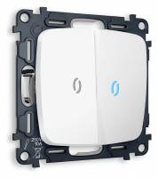 Комплект механизма 2-клавишного выключателя с подсветкой 10000K OMEGA MO124020 Белый матовый QUANT