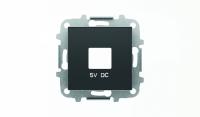 ABB SKY Чёрный бархат Накладка для механизмов зарядного устройства USB, арт.8185