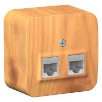 SE Blanca наруж Ясень Розетка 2-ая компьютерная RJ45, кат.5E, изолир. пластина