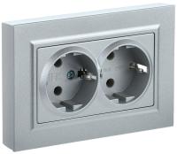 IEK BRITE Роз. 2-я с з/к/ш 16А в сб. РСш12-3-БрС сталь