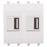 DKC Avanti Белое облако Зарядное устройство USB 2.1А 2 модуля