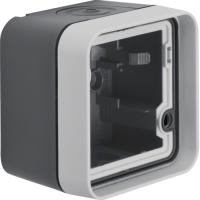 Berker W.1 Серый Корпус основания 1-местный с рамкой и кабельными вводами открытый монтаж, IP55