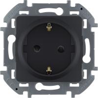 Legrand INSPIRIA Антрацит Розетка 2К+З со шторками - немецкий стандарт - 16 А - 250 В