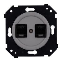 BIRONI Шедель Бриз Титан матовый Розетка 2-ая RJ45 механизм+ накладка (скрытый монтаж)