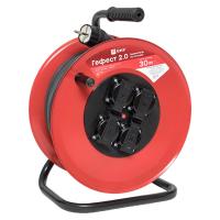 EKF PROxima Удлинитель на катушке "Гефест 2.0" 4 гнезда 30м с заземлением и предохранителем КГ 3*2,5 16А/3,5кВт IP44