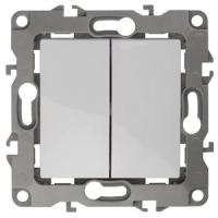 ЭРА 12-1004-01 Выключатель двойной, 10АХ-250В, IP20, без м.лапок, 12, Белый